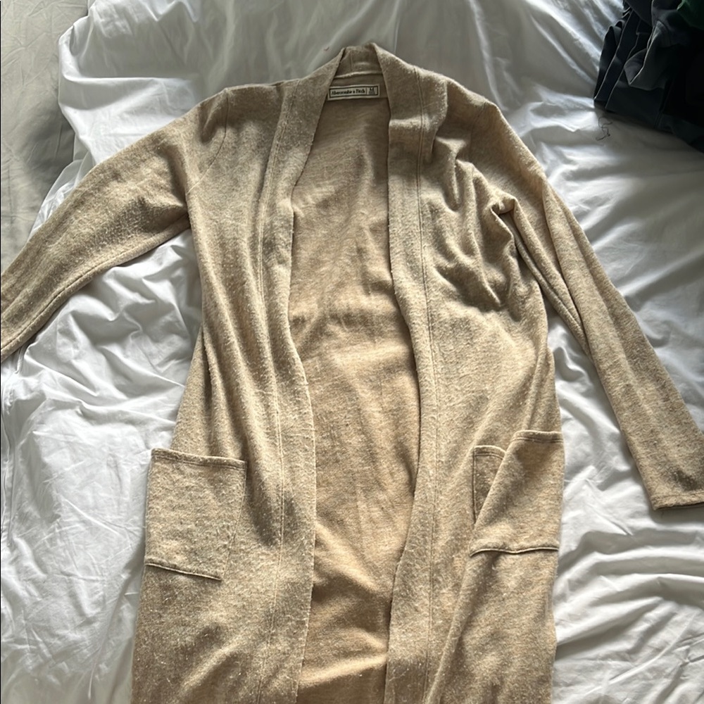 Abercrombie & Fitch Tan Cable Knit Cardigan
